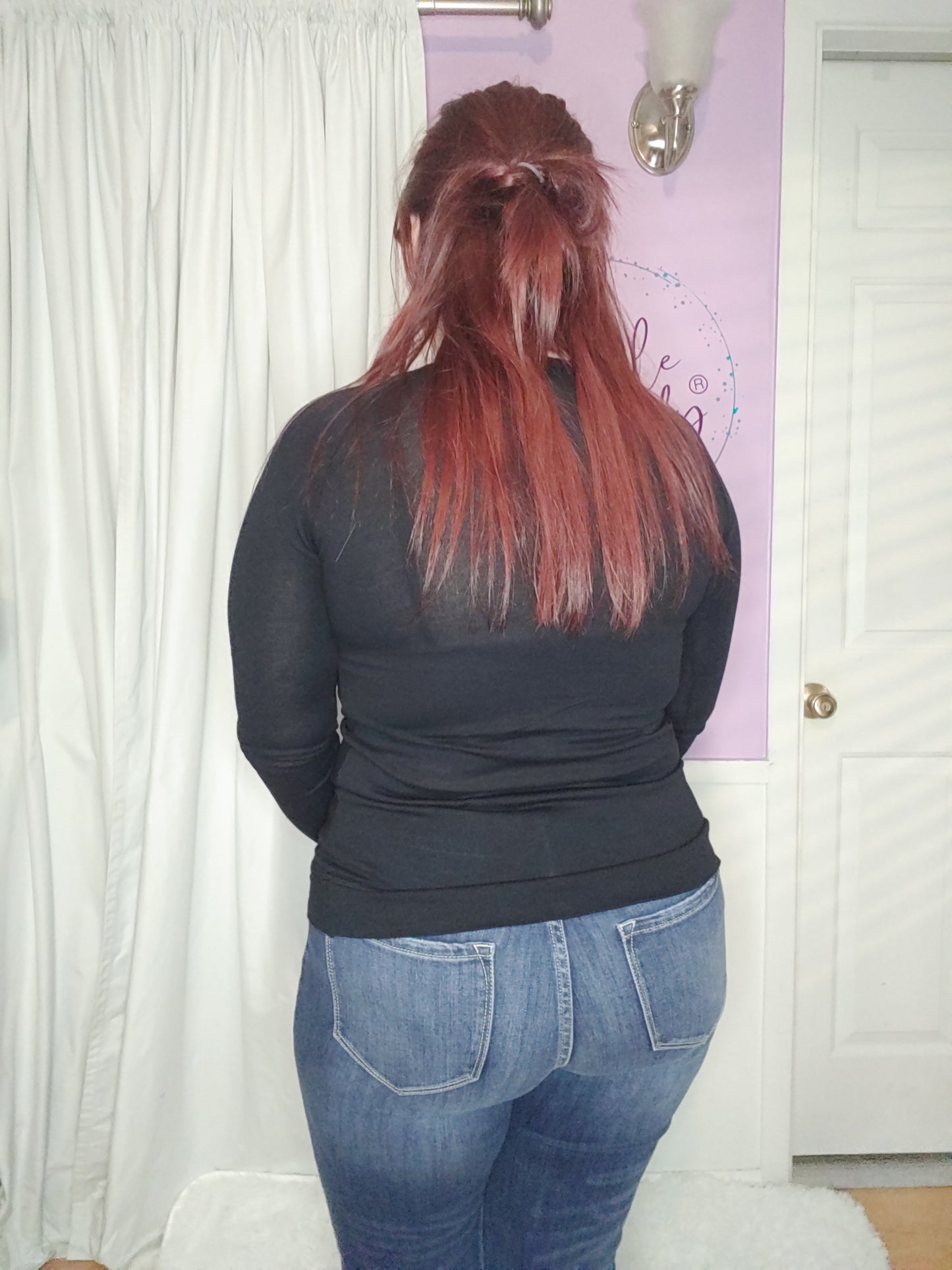 Basic Long Sleeve Top in Hot Pink