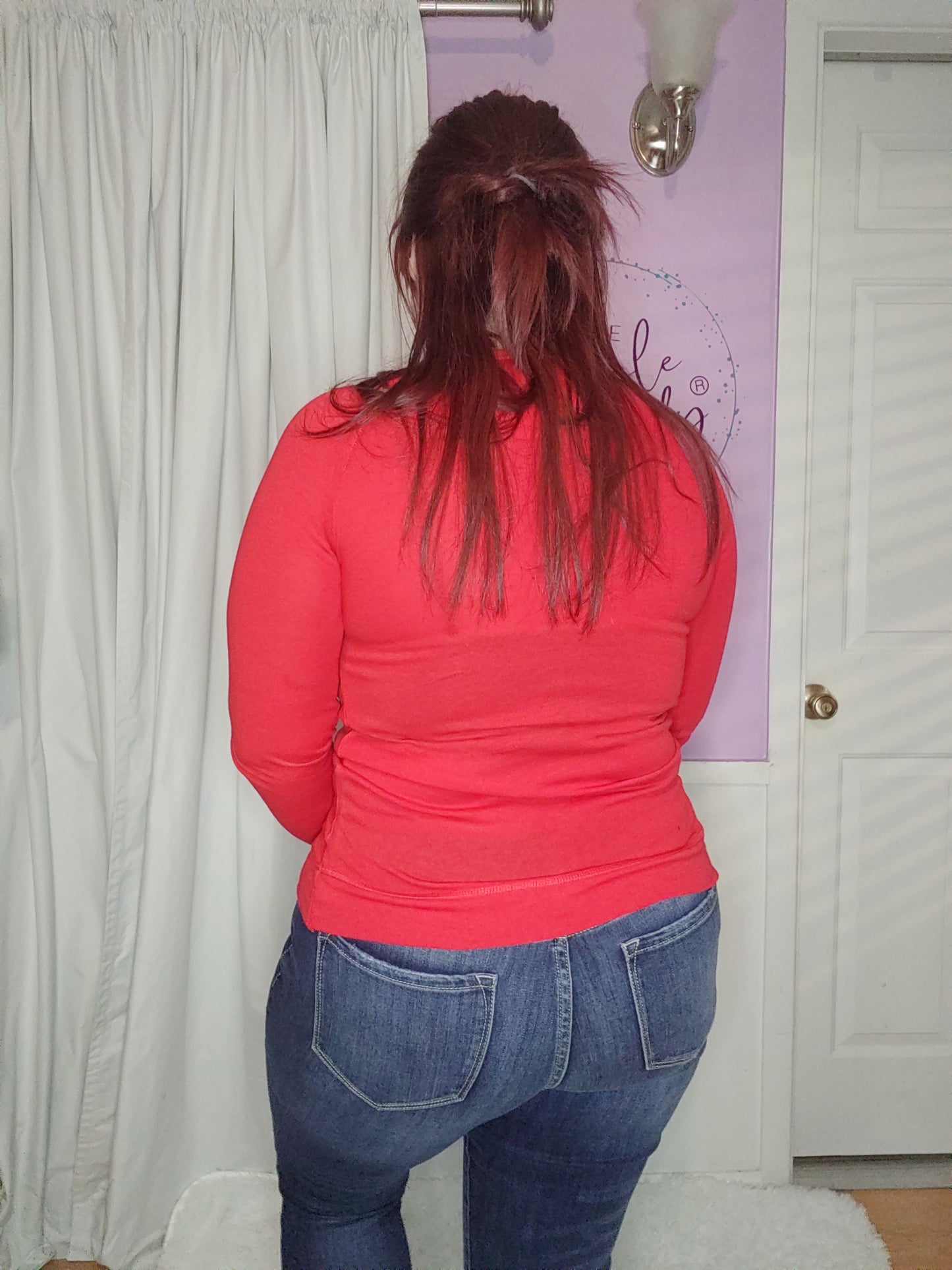 Basic Long Sleeve Top in Hot Pink