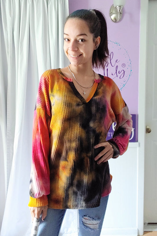 Burgundy Tie Dye Super Soft Waffle (S-XL)