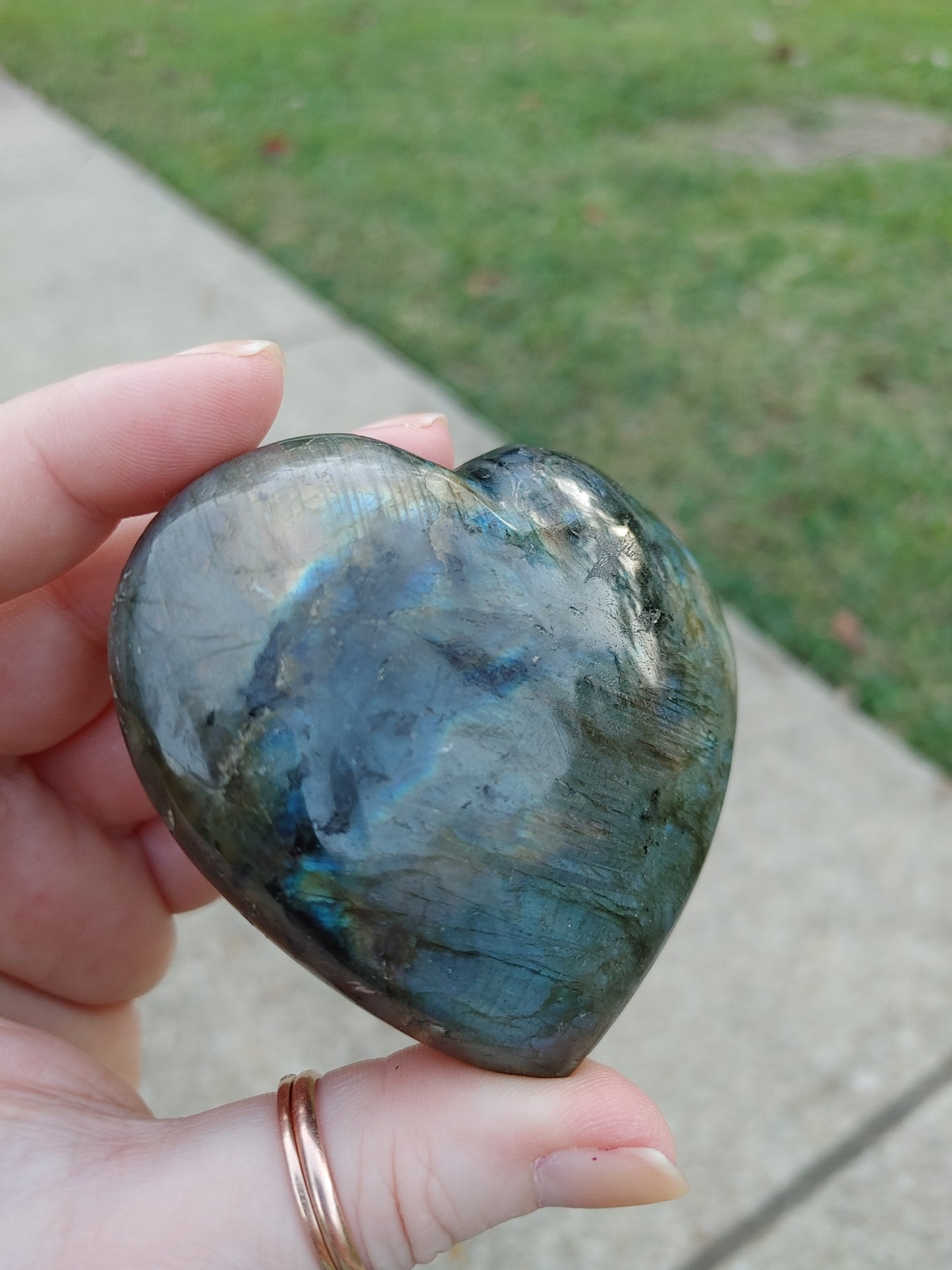 Labradorite Heart