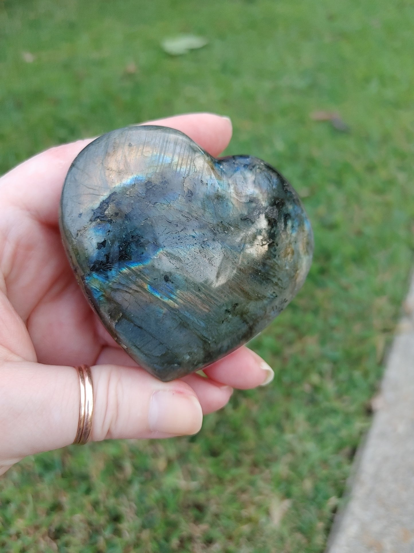 Labradorite Heart