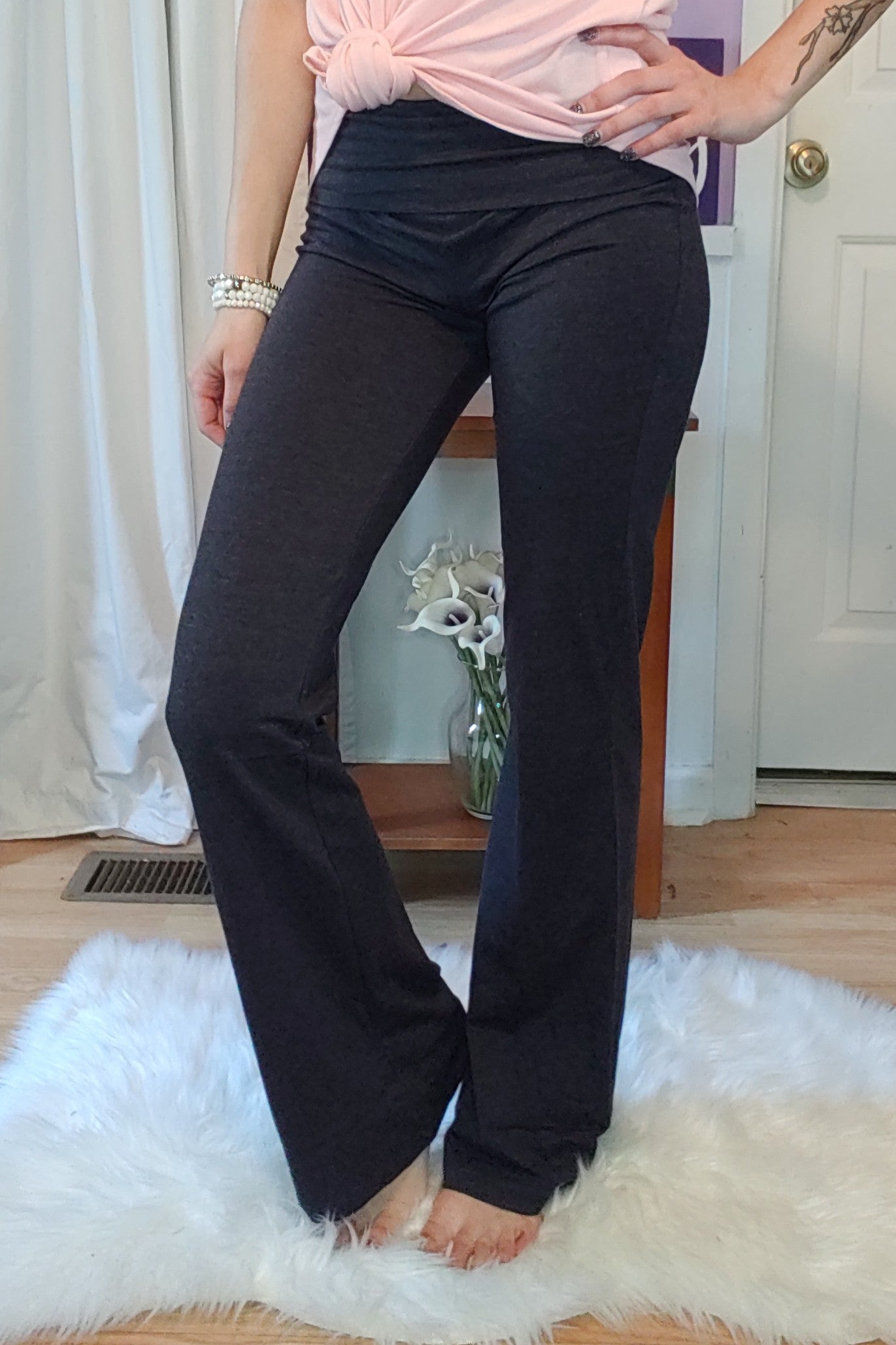 Solid Yoga Pants in Burgundy (S-XL)