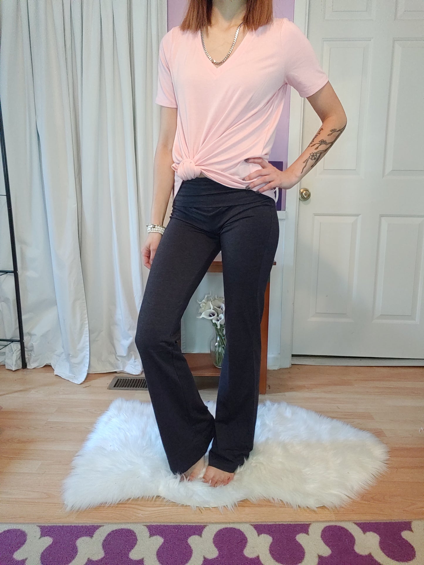 Solid Yoga Pants in Burgundy (S-XL)