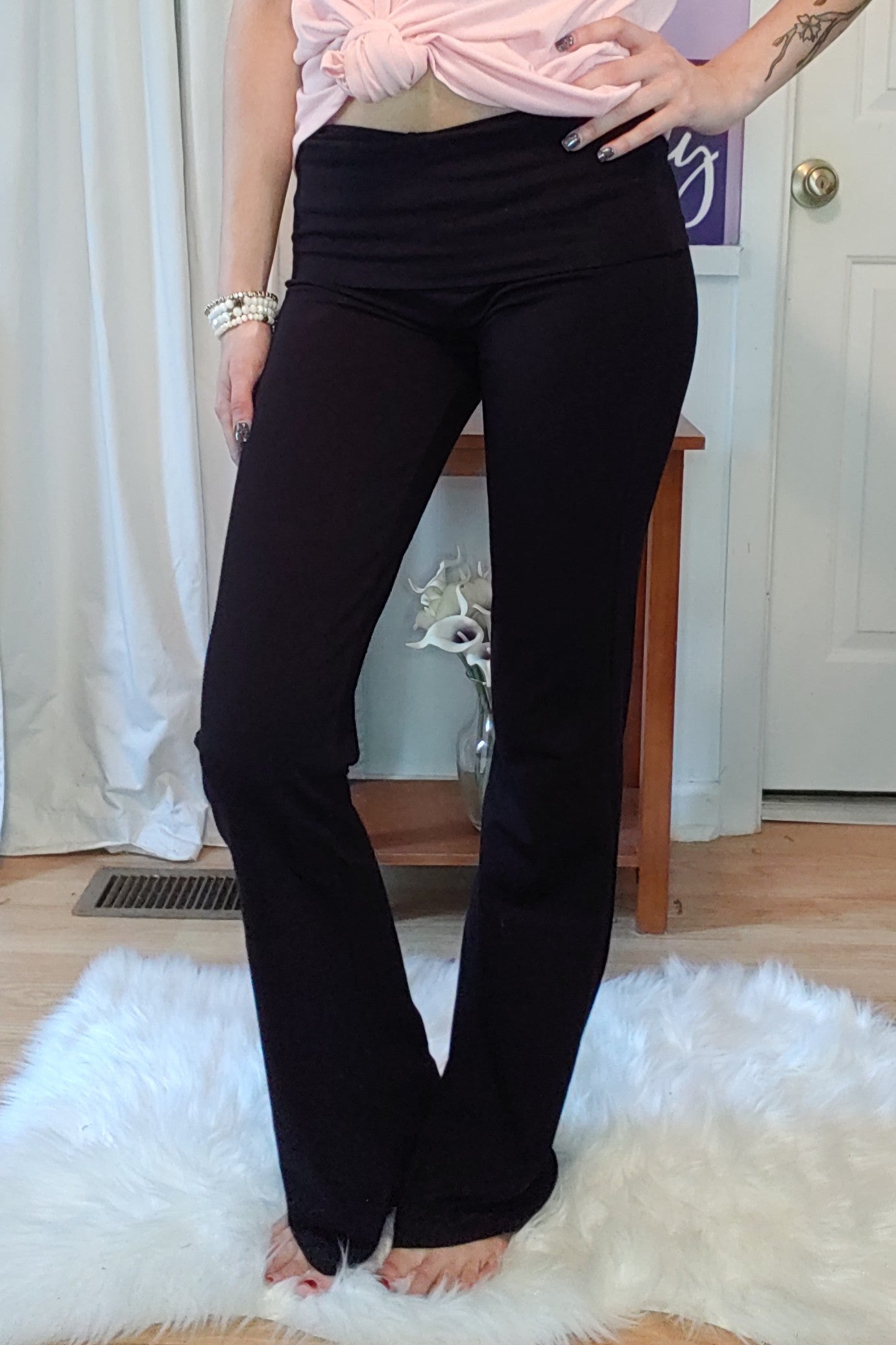Solid Yoga Pants in Navy (S-XL)