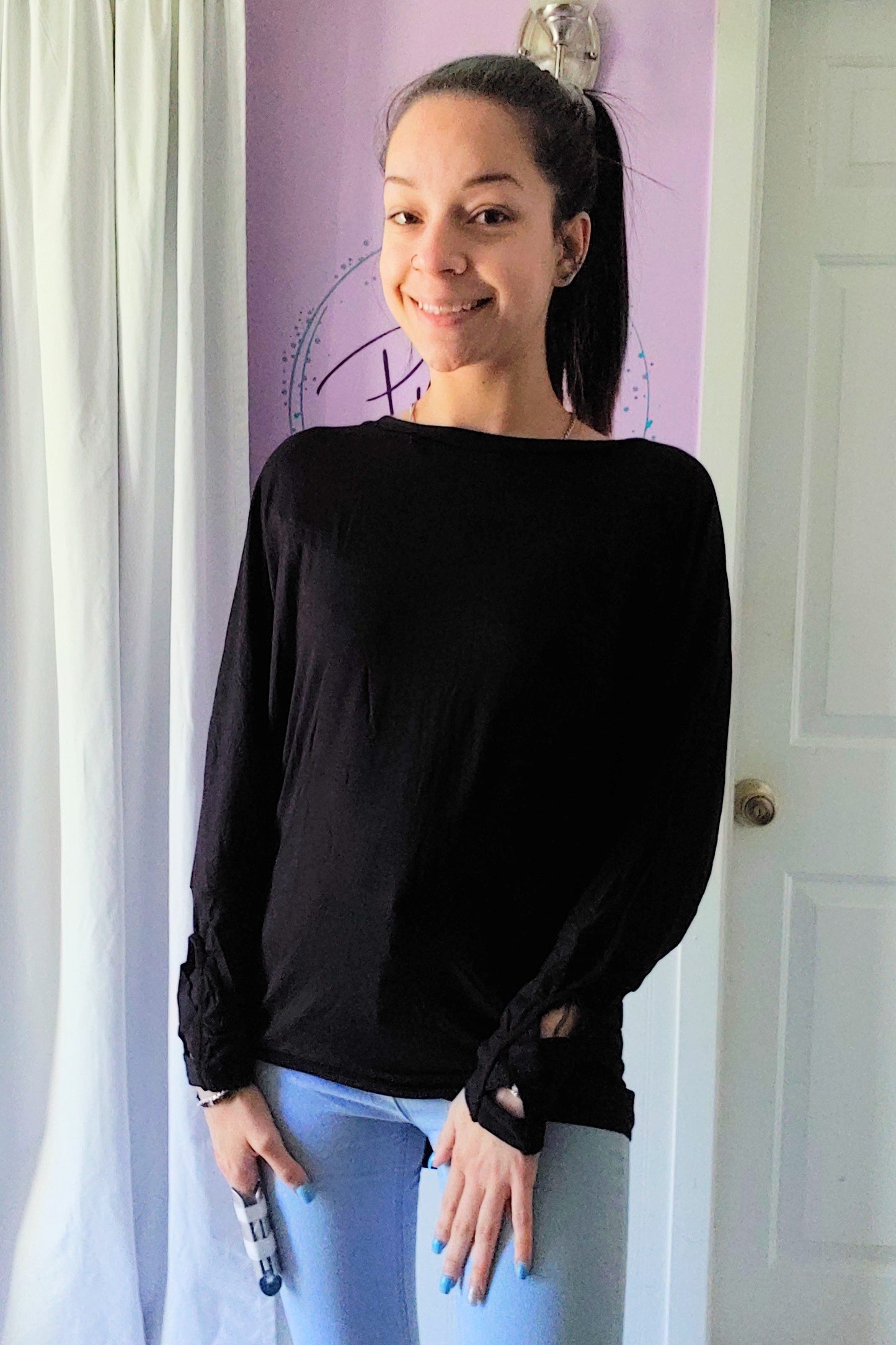 Celeste X Wrist Dolman in Black (S-XL)