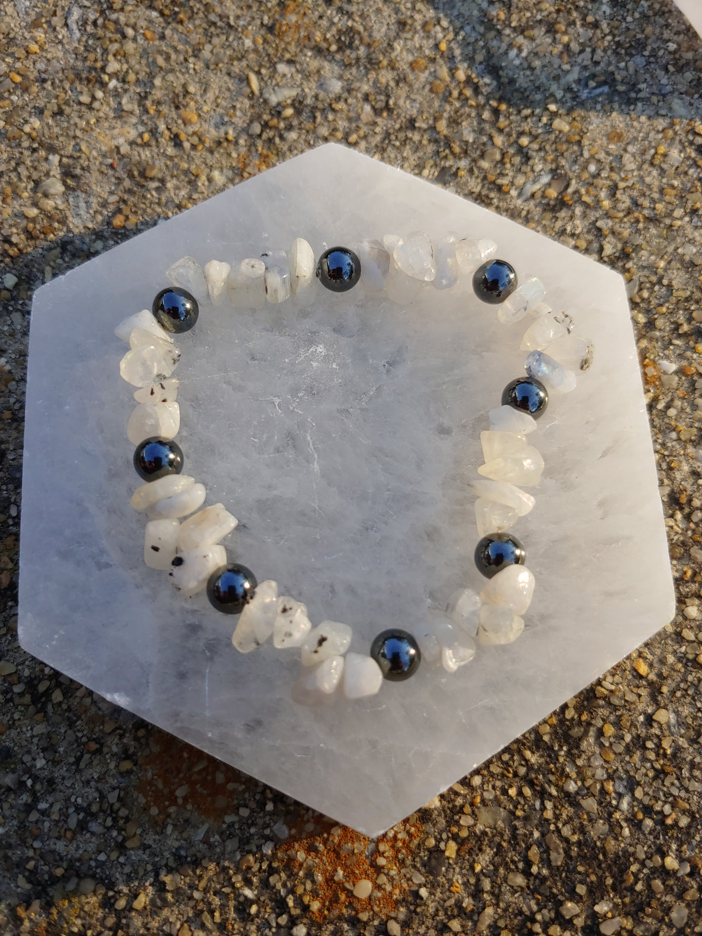 Moonstone Hematite Crystal Bracelet