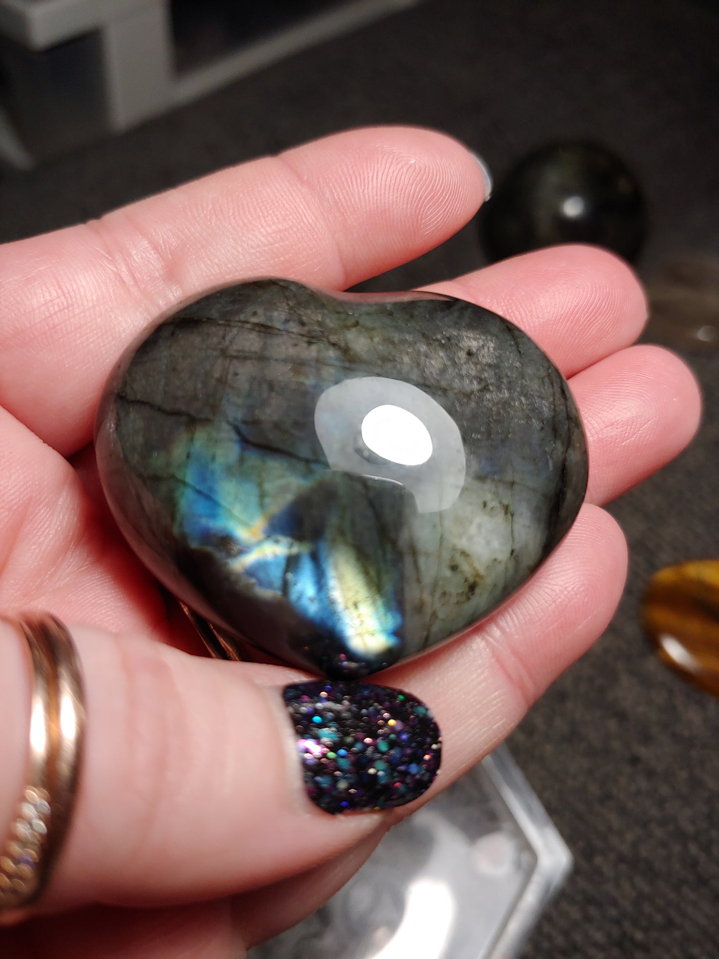 Labradorite Heart
