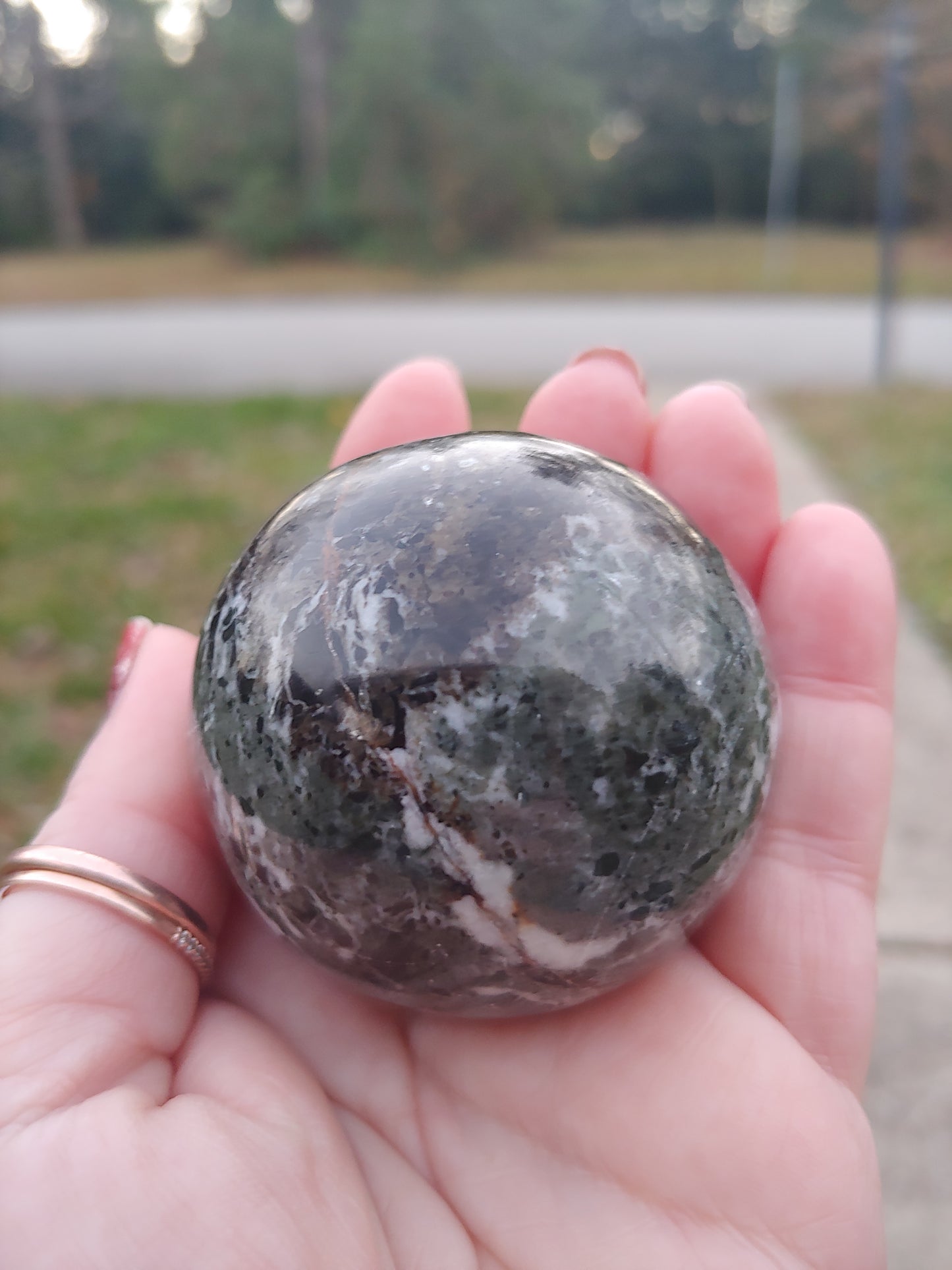 Black Zebra Jasper Sphere