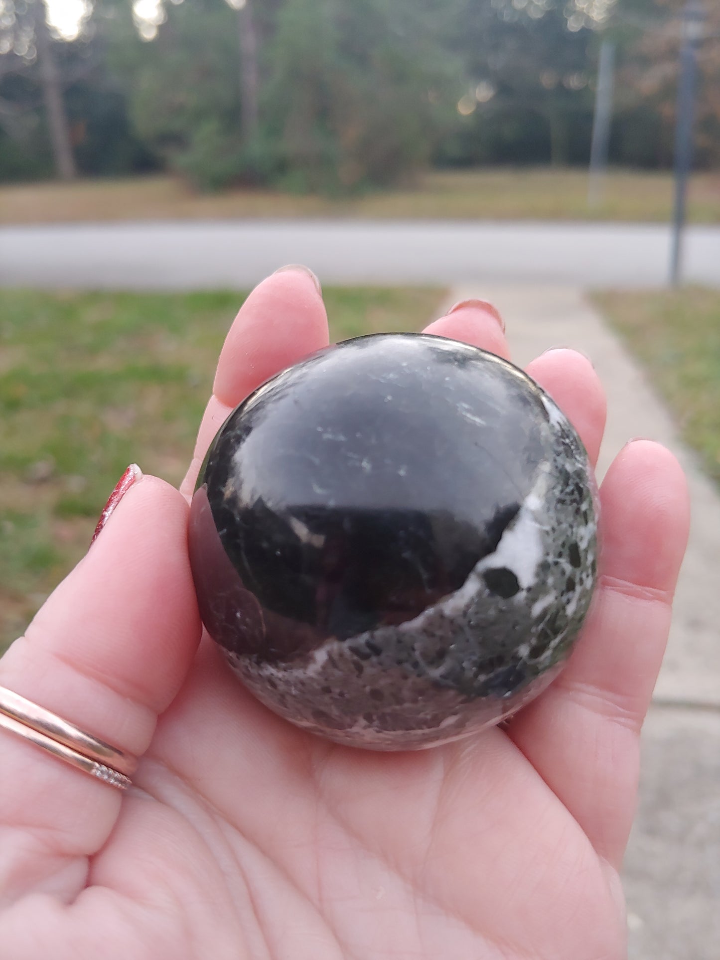 Black Zebra Jasper Sphere