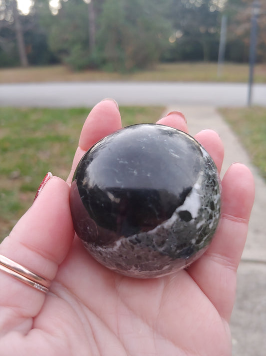 Black Zebra Jasper Sphere