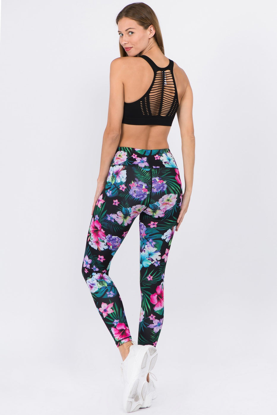 Trinity Tropical Ivory Workout Leggings