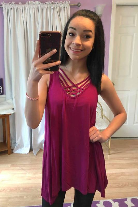 Magenta Cross Tank