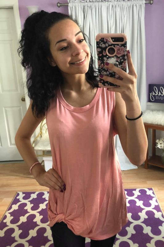 Twisted Up Tank in Coral