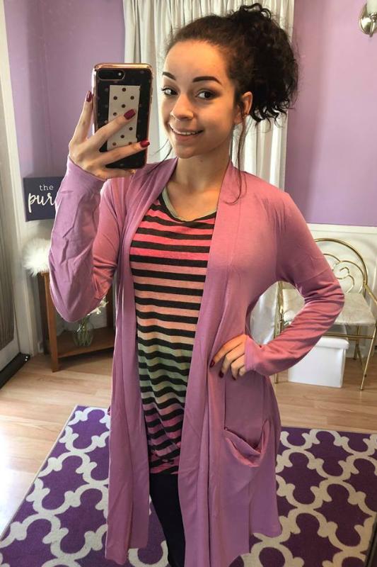 Gina Cardigan in Wine (1X-3X)