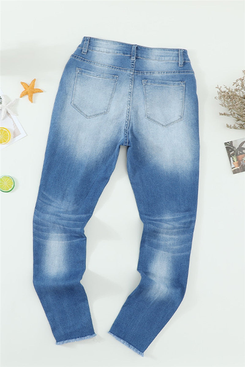 Lori Med Distressed Skinny Jeans