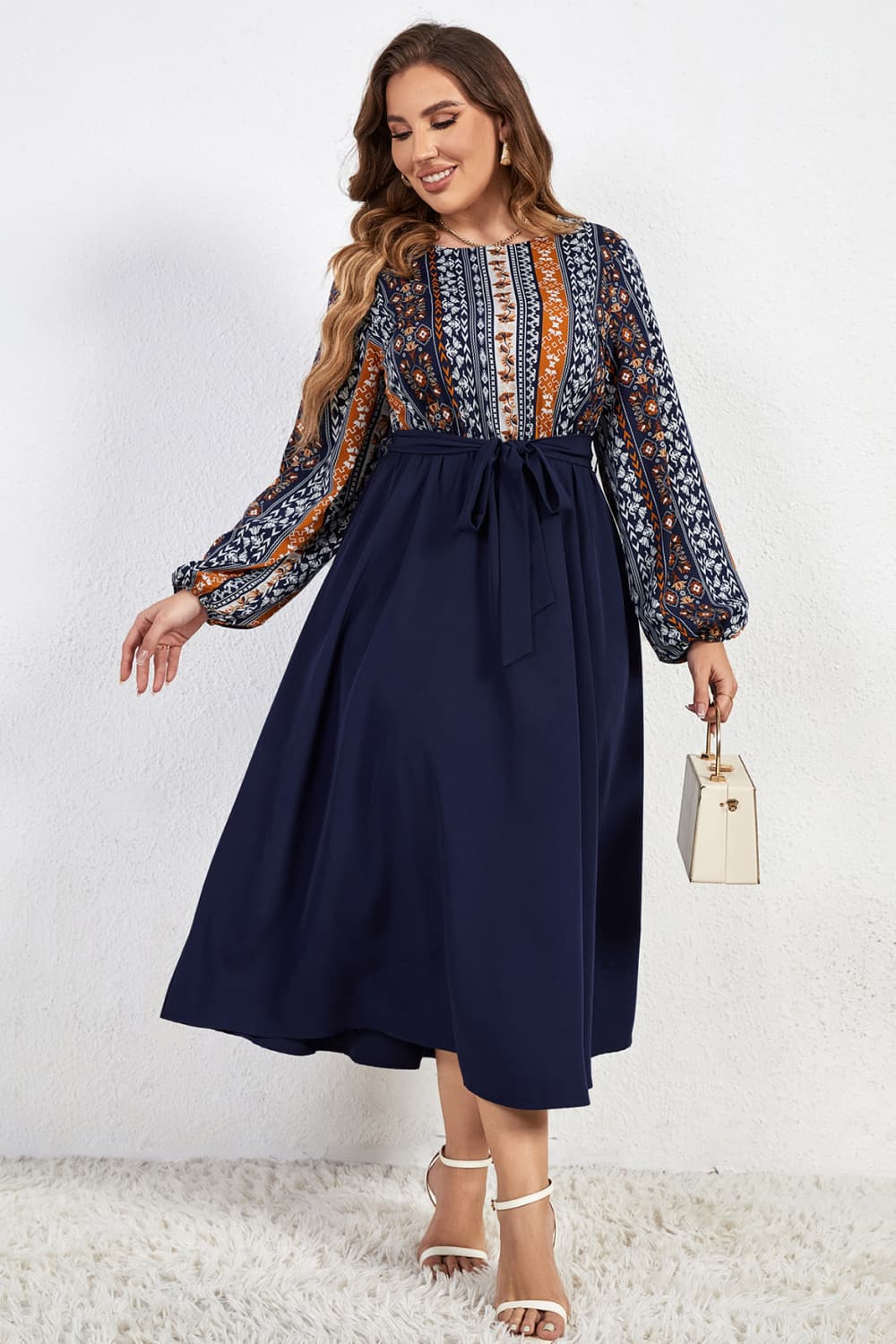 Plus size boat outlet neck dress