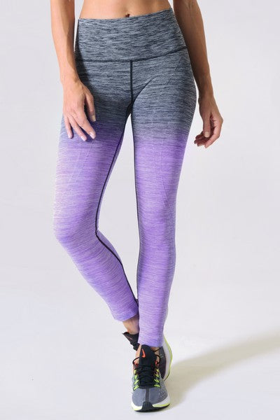 Grey To Purple Ombre Workout Leggings