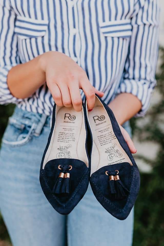 Navy Tassel Flats
