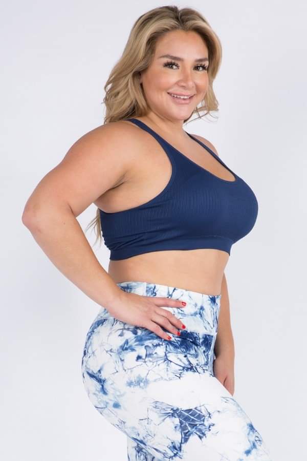 Navy Sports Bra Tank XL