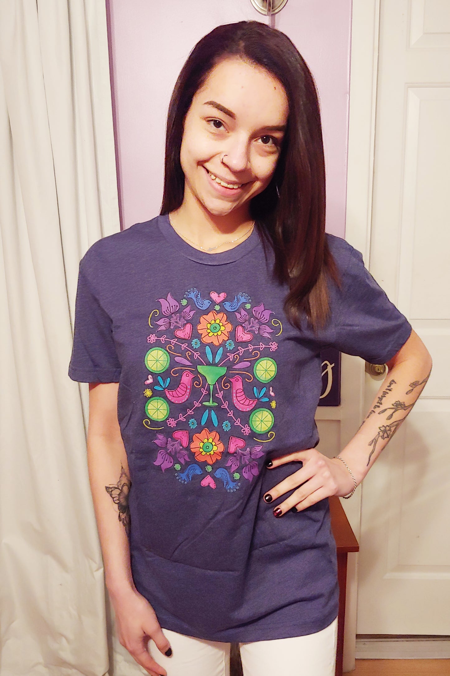 Floral Cinco Crew Tee (S-XL)