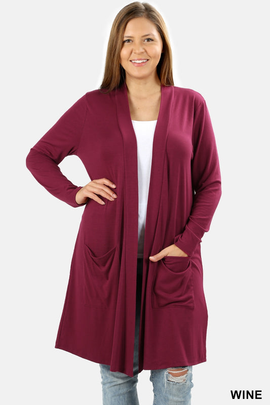 Gina Cardigan in Wine (1X-3X)
