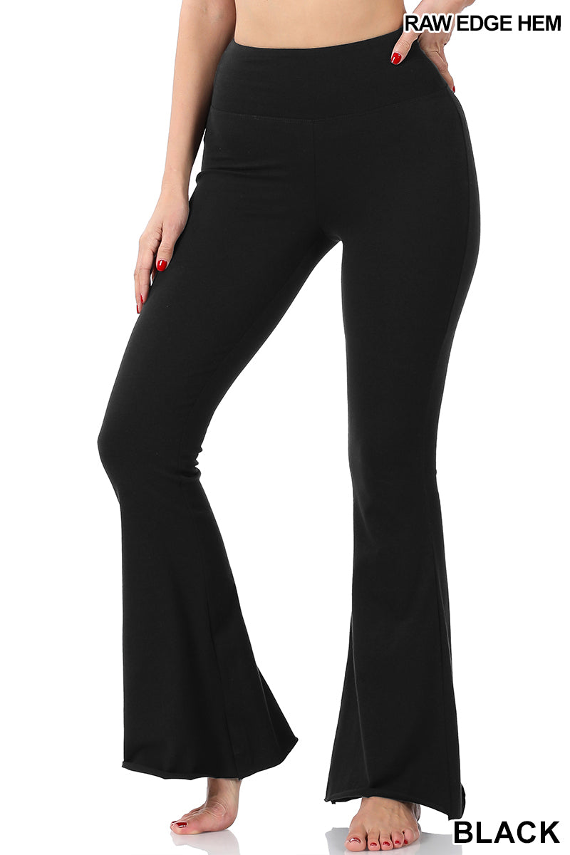 Raw Hem Yoga Pants in Black (S-XL)