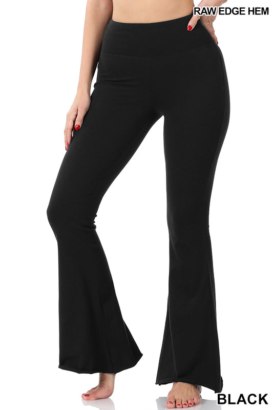 Raw Hem Yoga Pants in Black (S-XL)