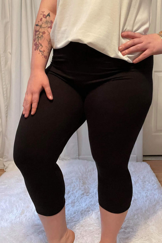 Black CAPRI Yoga Leggings (Super Soft) S-XL