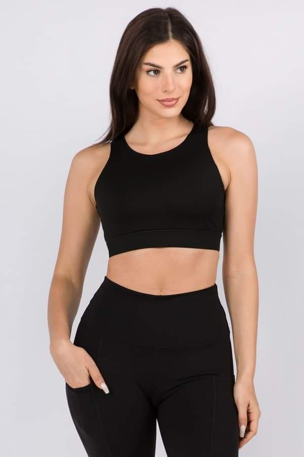 Black Ladder Back Sports Bra Tank