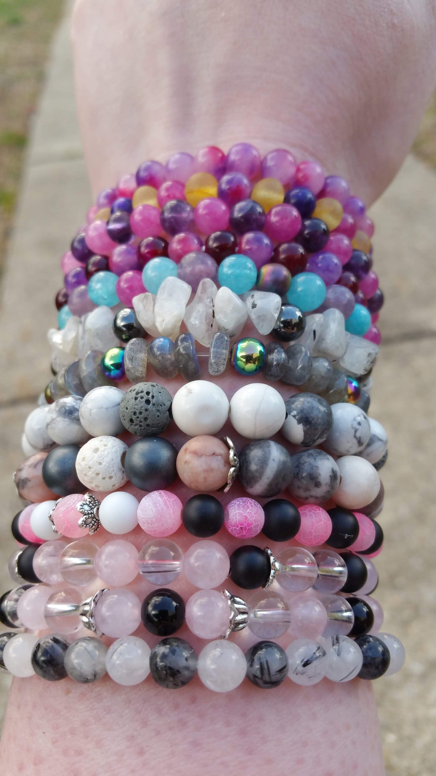 Labradorite Rainbow Hematite Crystal Bracelet