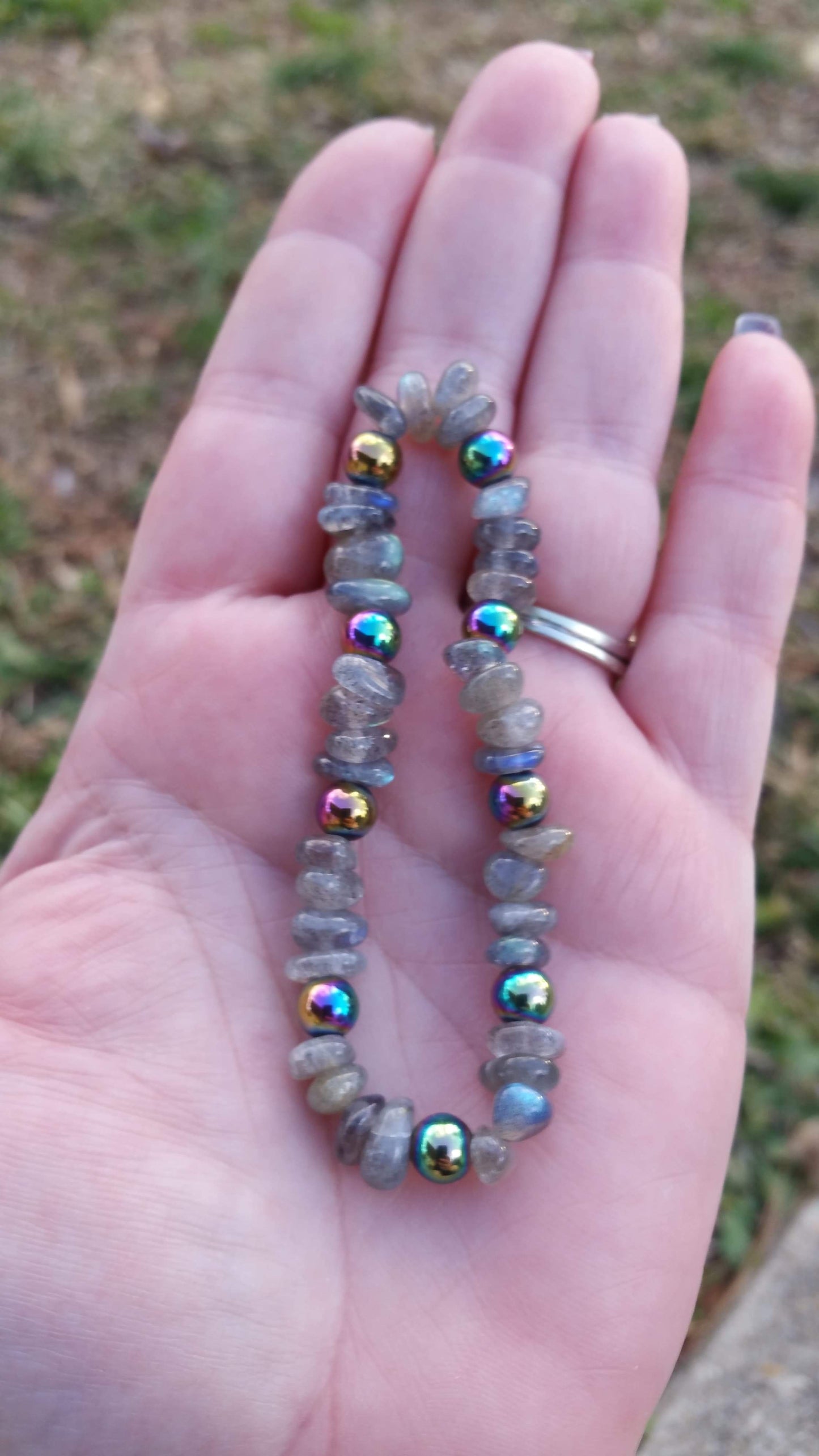 Labradorite Rainbow Hematite Crystal Bracelet