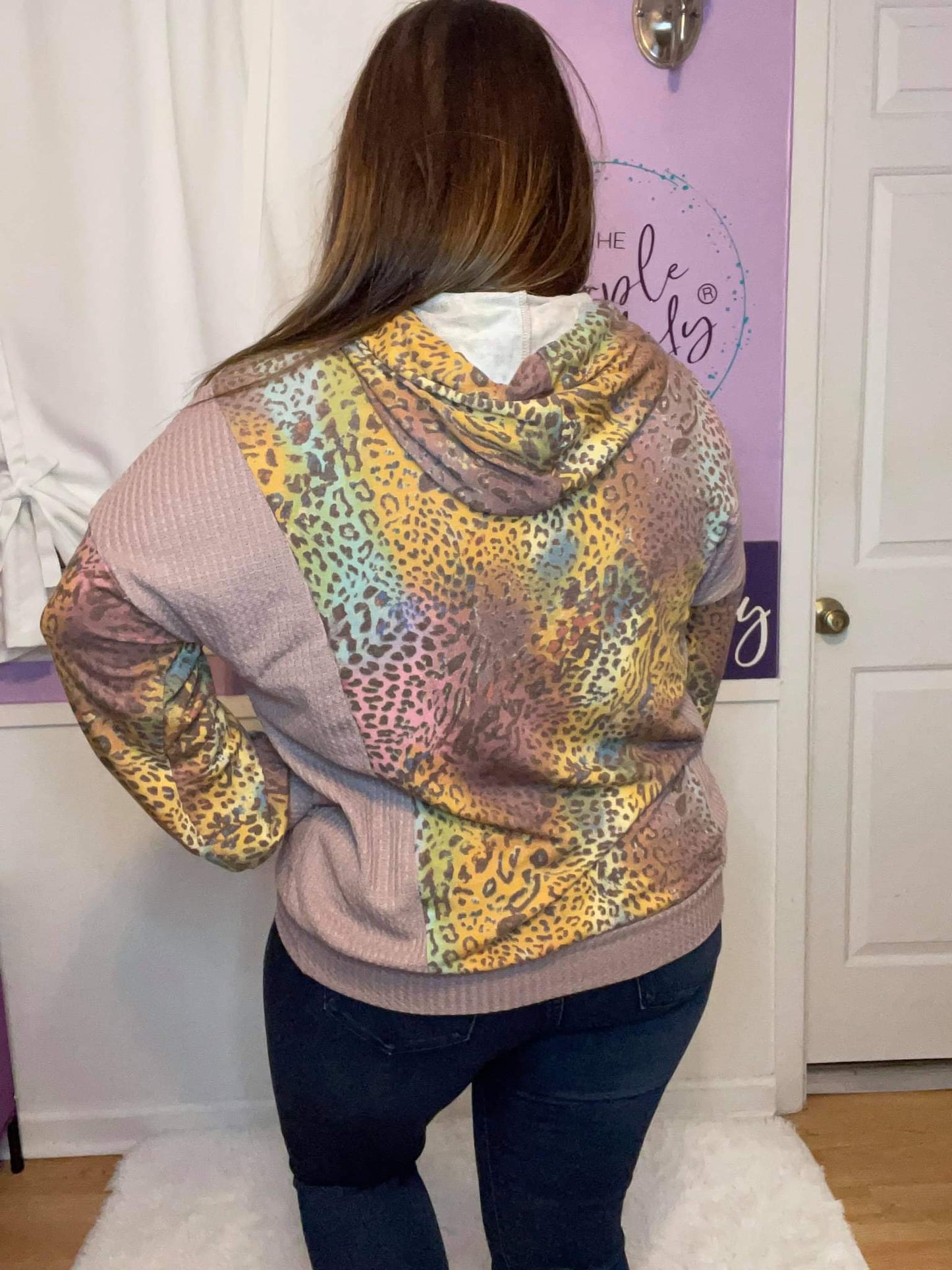 Tan Waffle Leopard Hoodie
