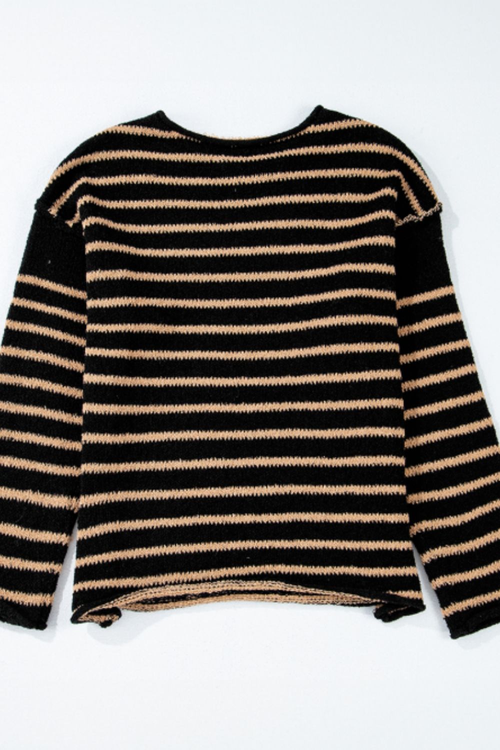 Stripe Drop Shoulder Round Neck Sweater