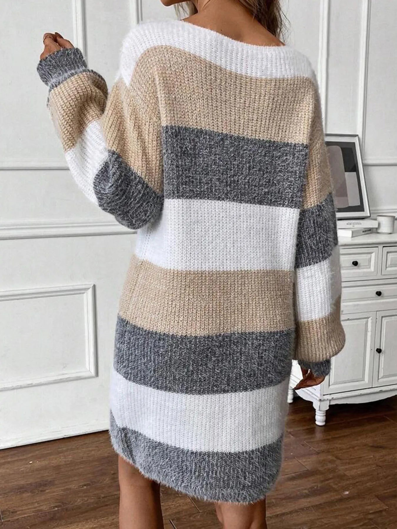 Color Block Long Sleeve Sweater Dress The Purple Lily Color Block Long Sleeve Sweater Dress The Purple Lily