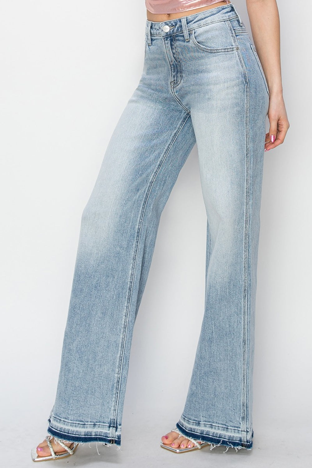 Risen Full Size High Rise Wide Leg Jeans