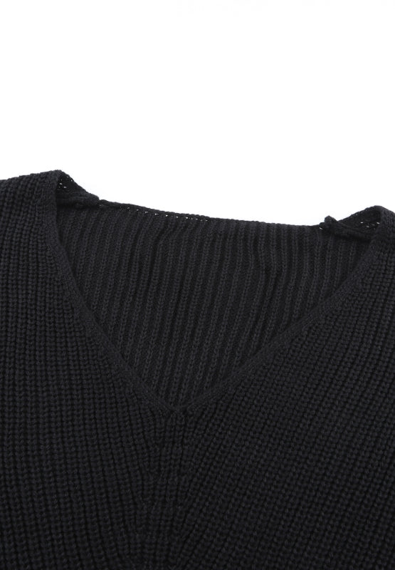 V-Neck Drop Shoulder Sweater