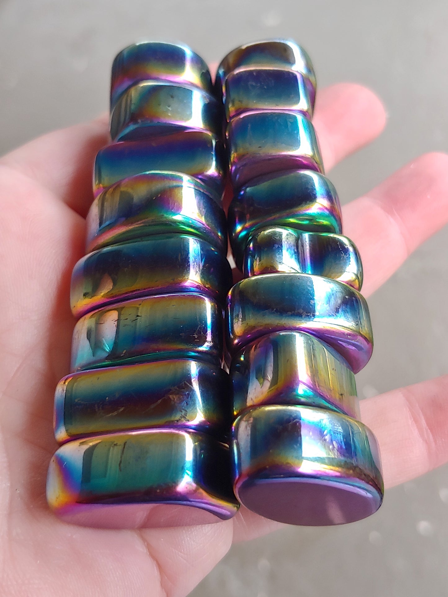 Rainbow Magnetic Hematite Tumbles (Set of 4)