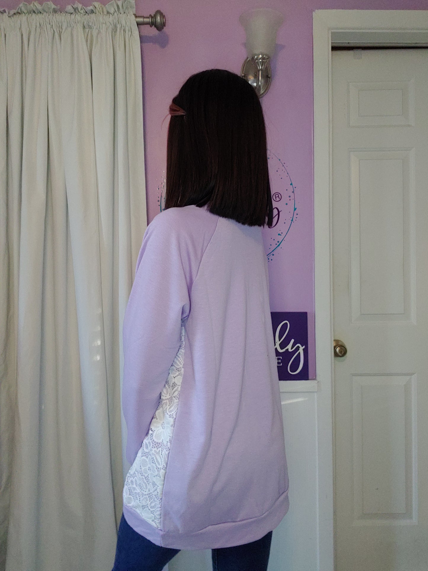 Lavender Lace On or Off Shoulder Top (S-XL)