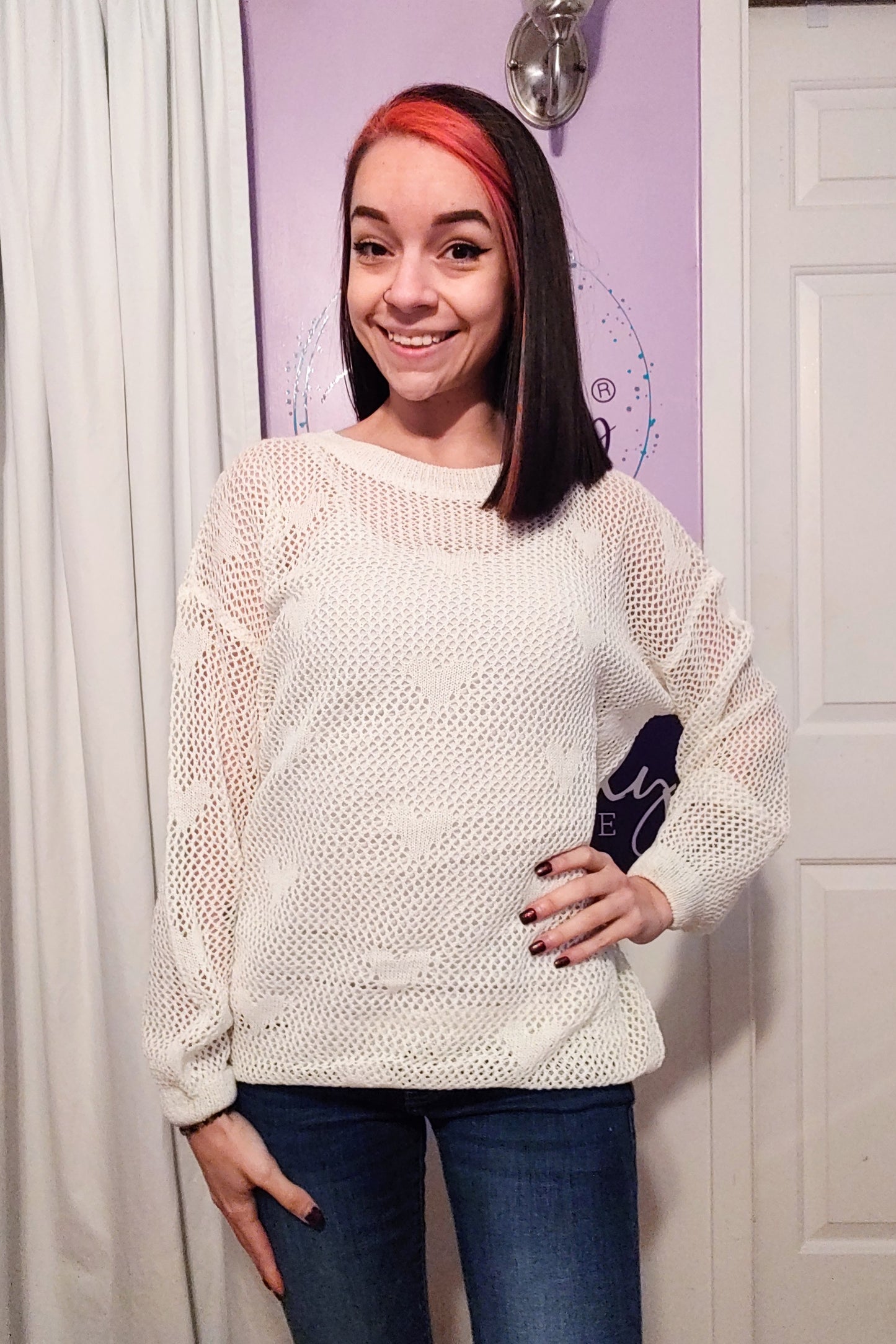 White Heart Sweater