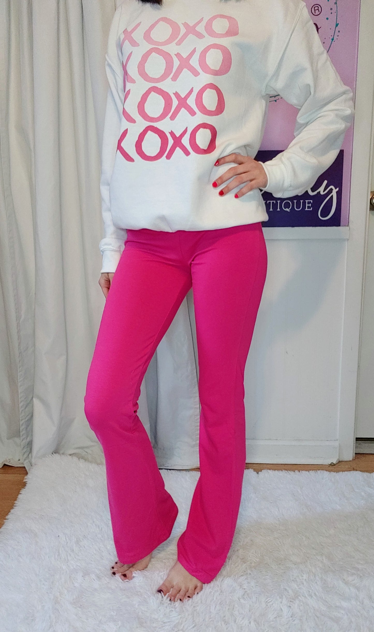 Solid Yoga Pants in Hot Pink (S-XL)