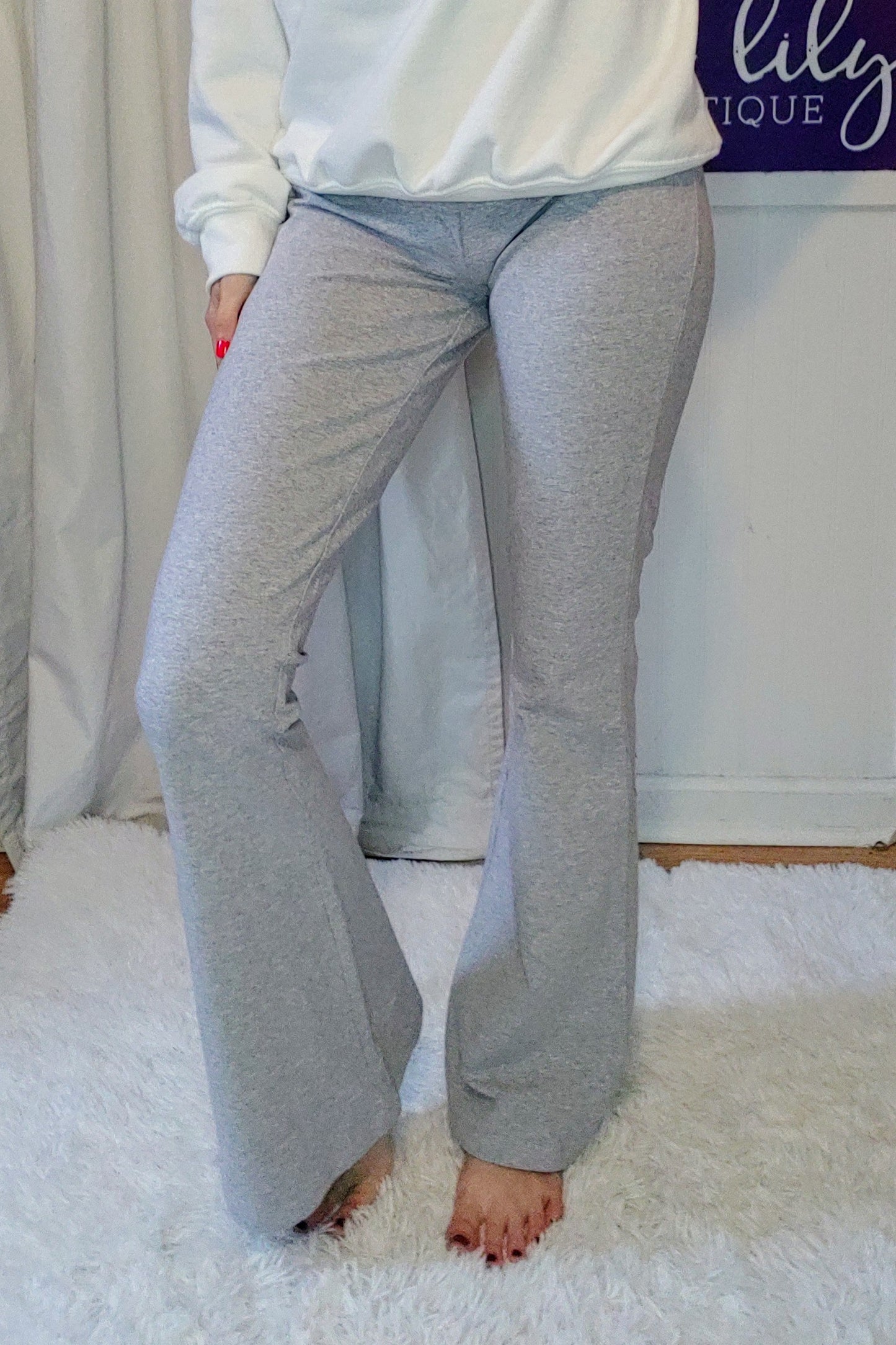 Solid Yoga Pants in Heather Grey (S-XL)