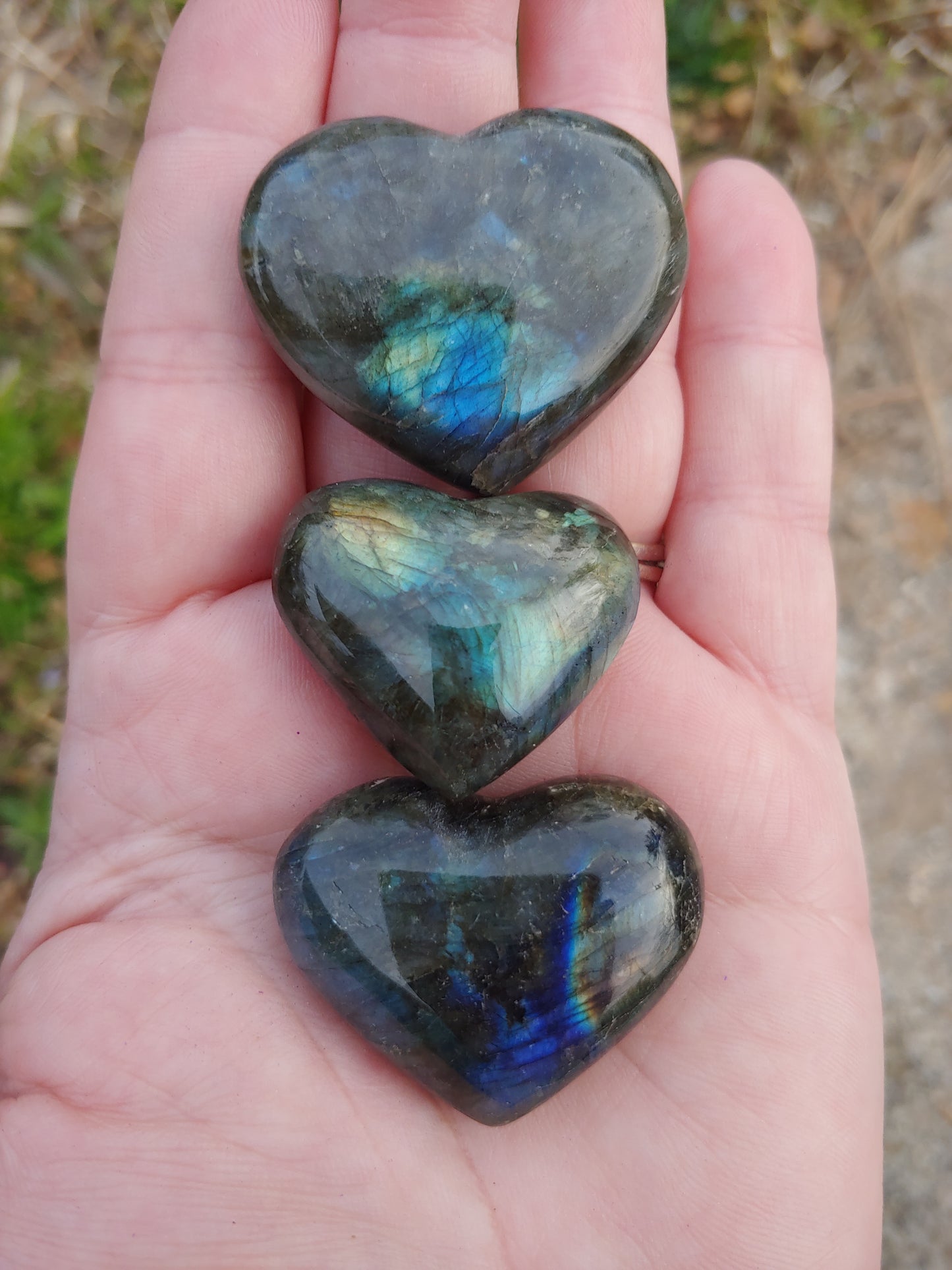 Small Labradorite Hearts