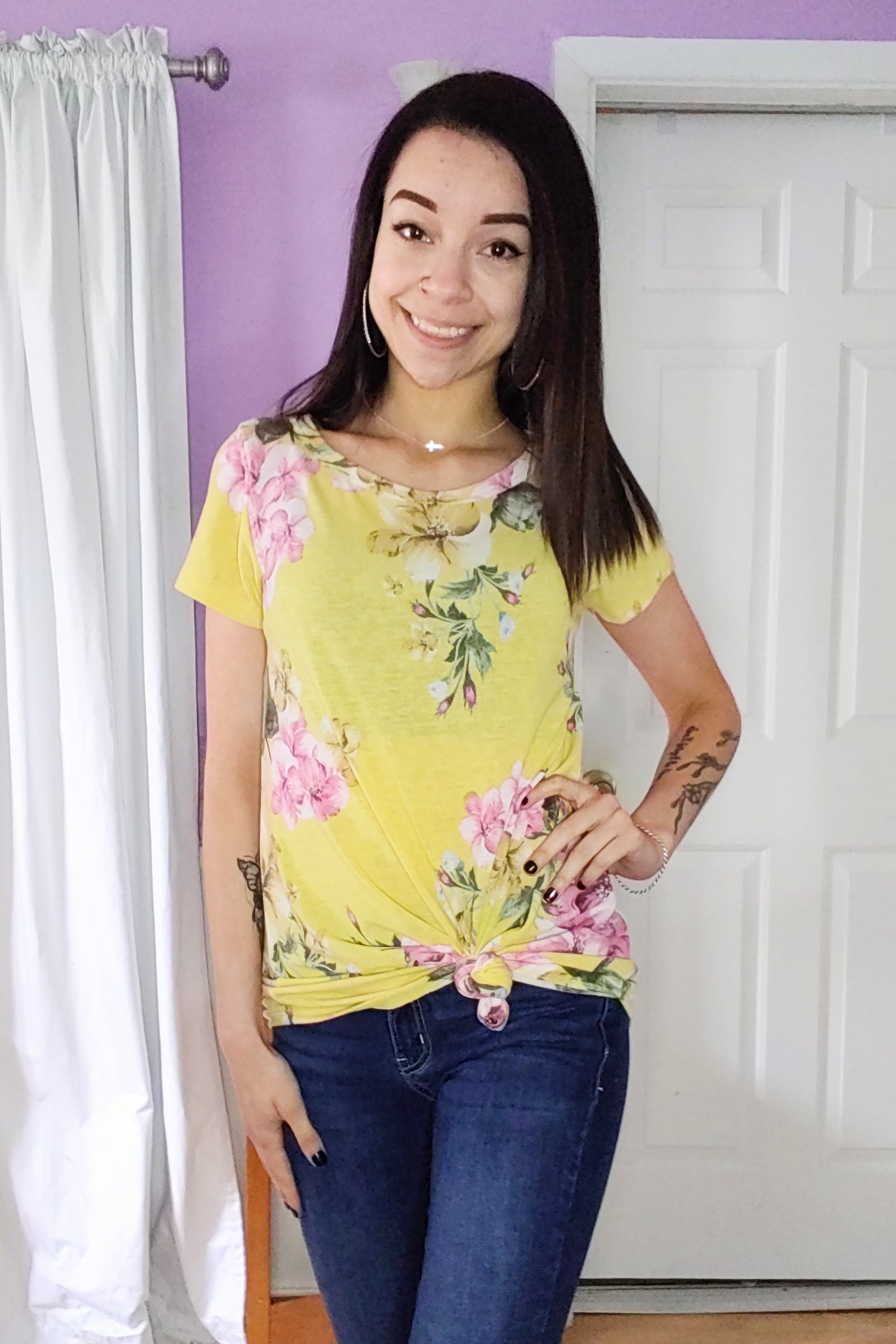 Lively Yellow Floral Top