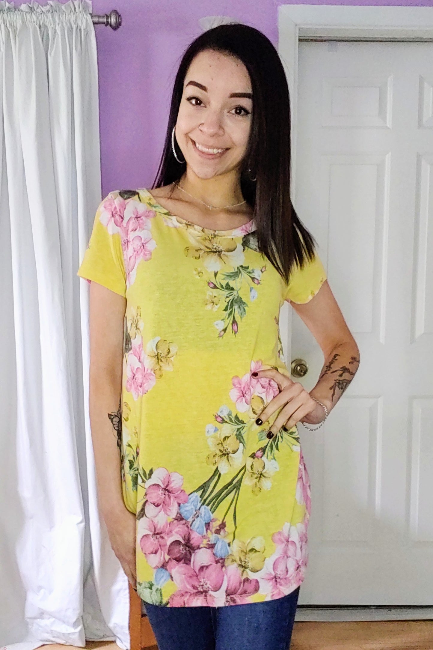 Lively Yellow Floral Top