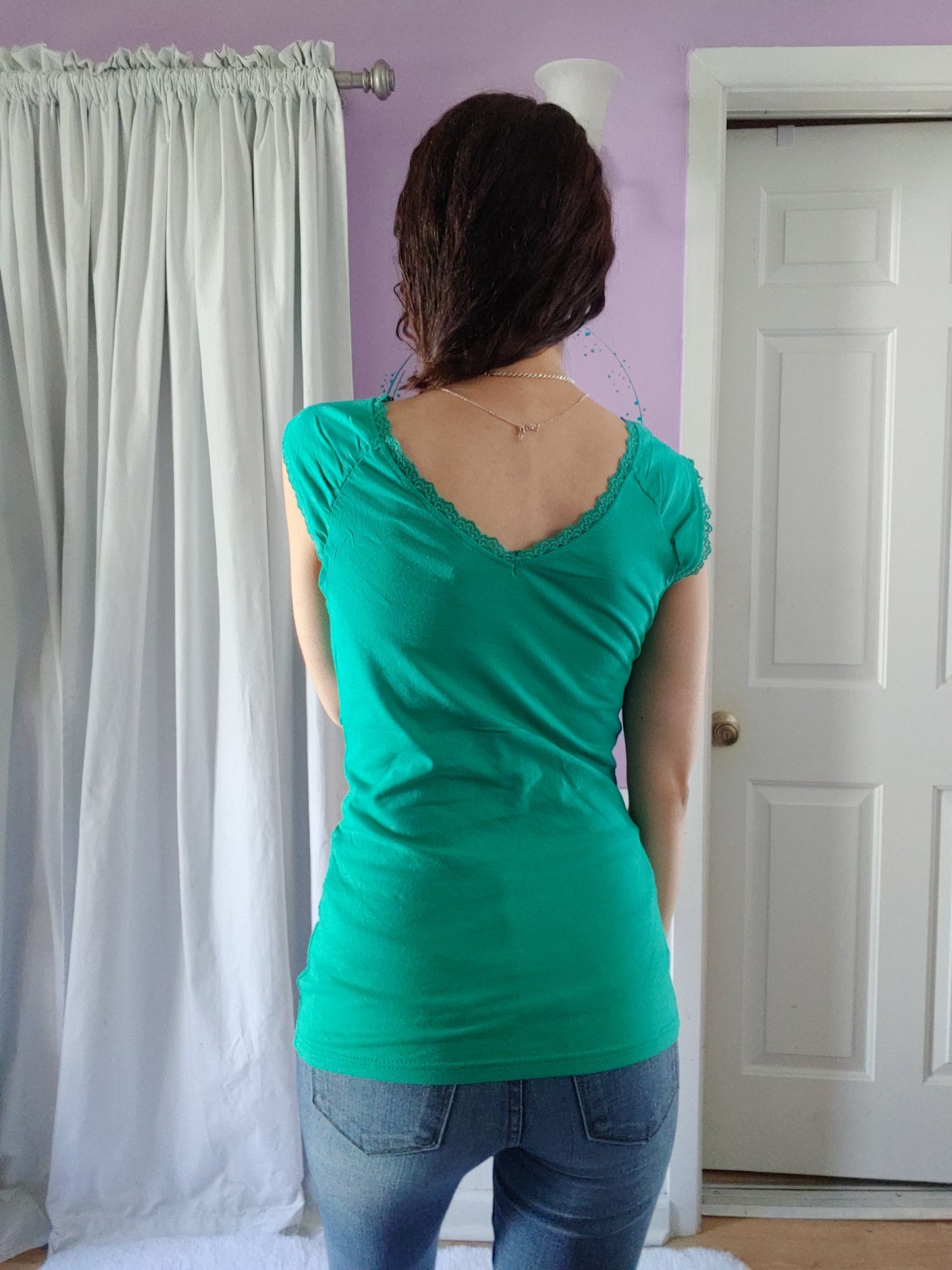 Teal Fitted Cap Sleeve Tank