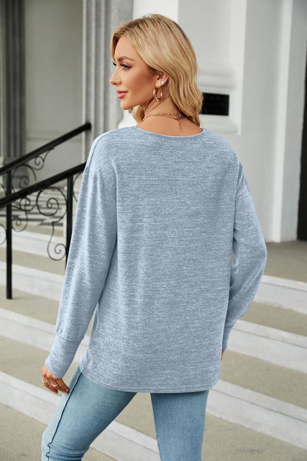 V-Neck Long Sleeve T-Shirt