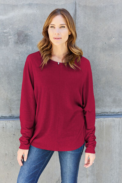 Double Take Full Size Round Neck Long Sleeve T-Shirt 8 colors