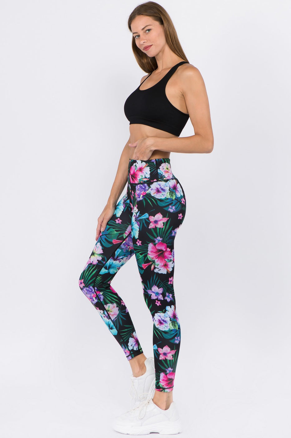 Trinity Tropical Ivory Workout Leggings