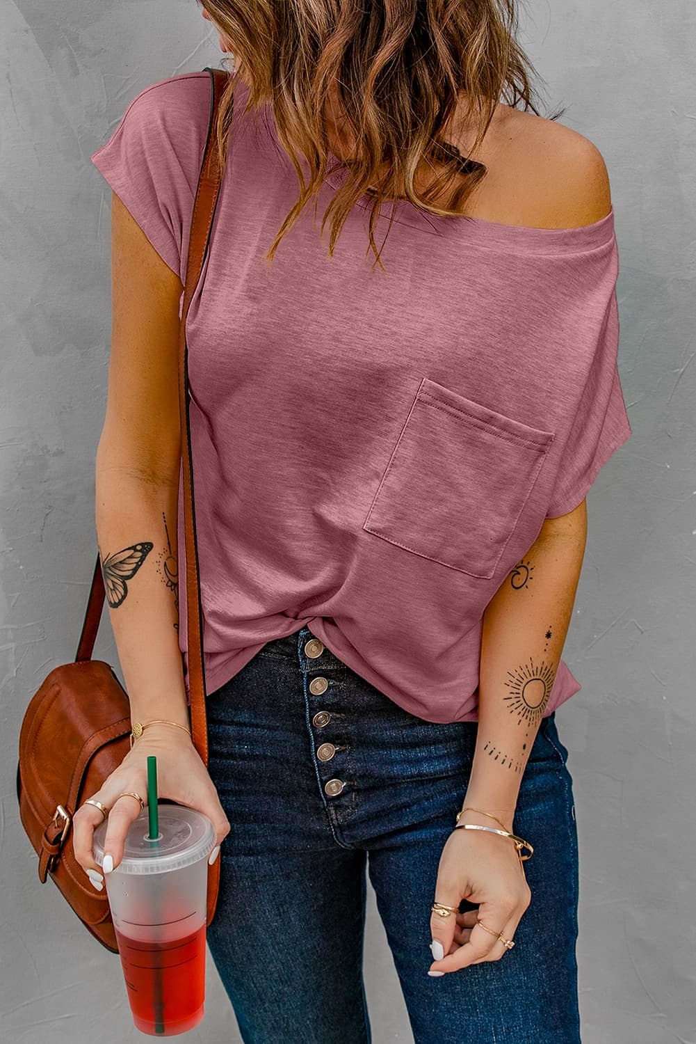 Capped Sleeve Round Neck T-Shirt