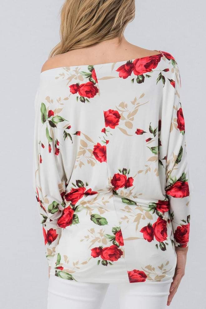 Ruby Red Floral Dolman